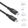 ACT USB4 20Gbps 240W USB Type-C-Kabel, 2 Meter, 2 m, USB C, USB C, USB4 Gen 2x2, 20 Gbit/s, Schwarz