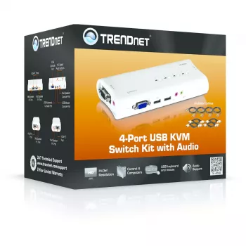 KVM Switch Trendnet TK-409K USB VGA 2048x1536 1,6 m kabelgebunden Blau