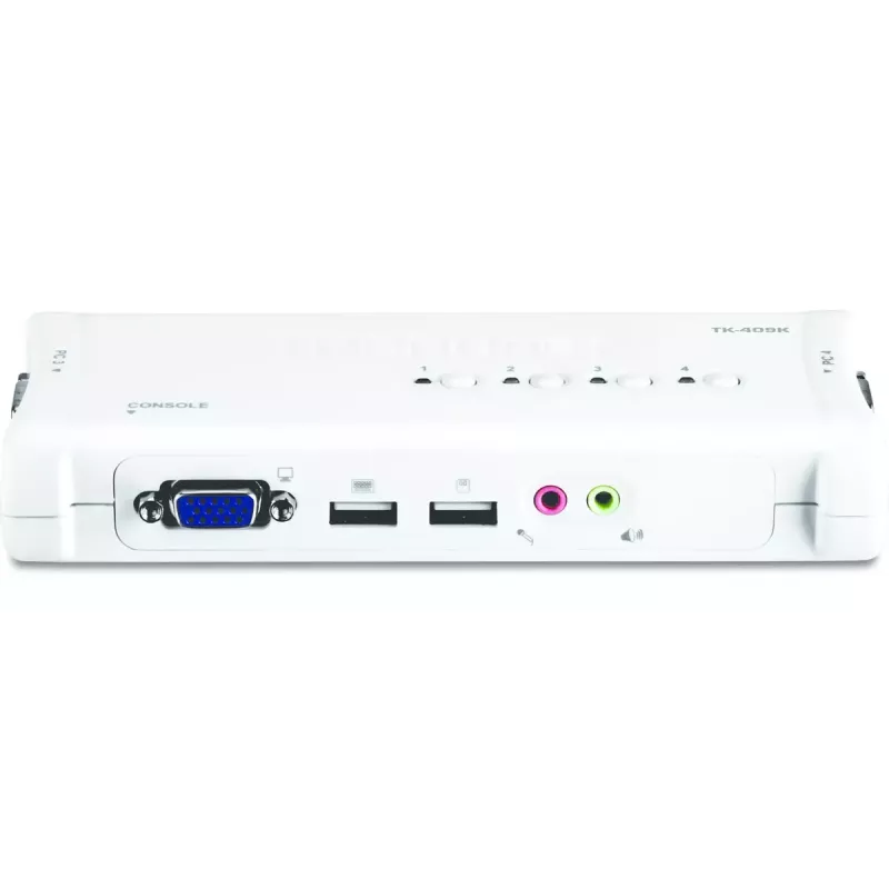 KVM Switch Trendnet TK-409K USB VGA 2048x1536 1,6 m kabelgebunden Blau
