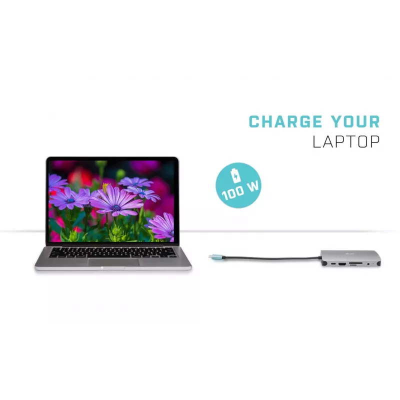 i-tec Metal USB-C Nano Dock HDMI/VGA mit LAN + Universal-Ladegerät 77 W
