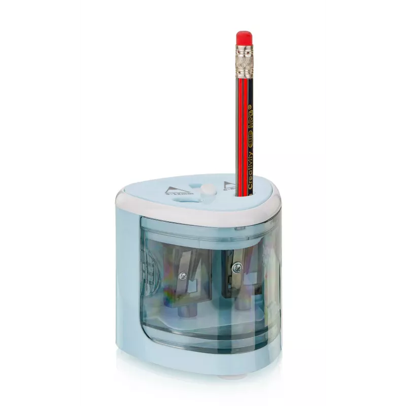 Peach PO102 Elektrischer Bleistiftspitzer Blau, Weiß