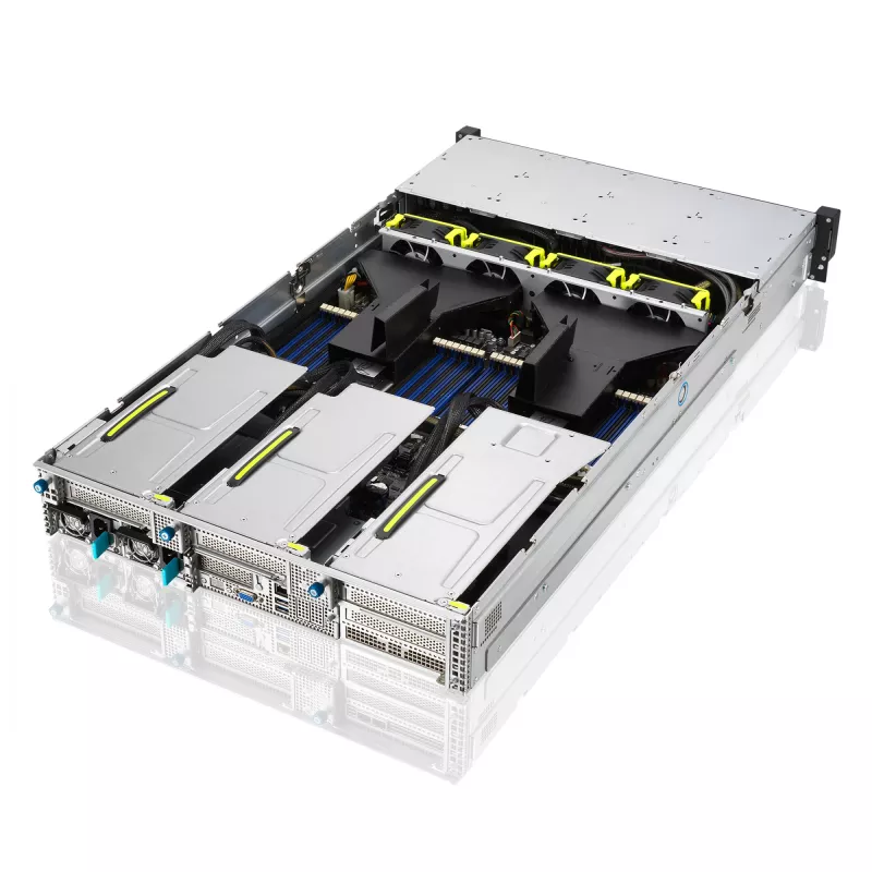 ASUS RS720-E11-RS24U Intel C741 Rack (2U) Schwarz, Silber