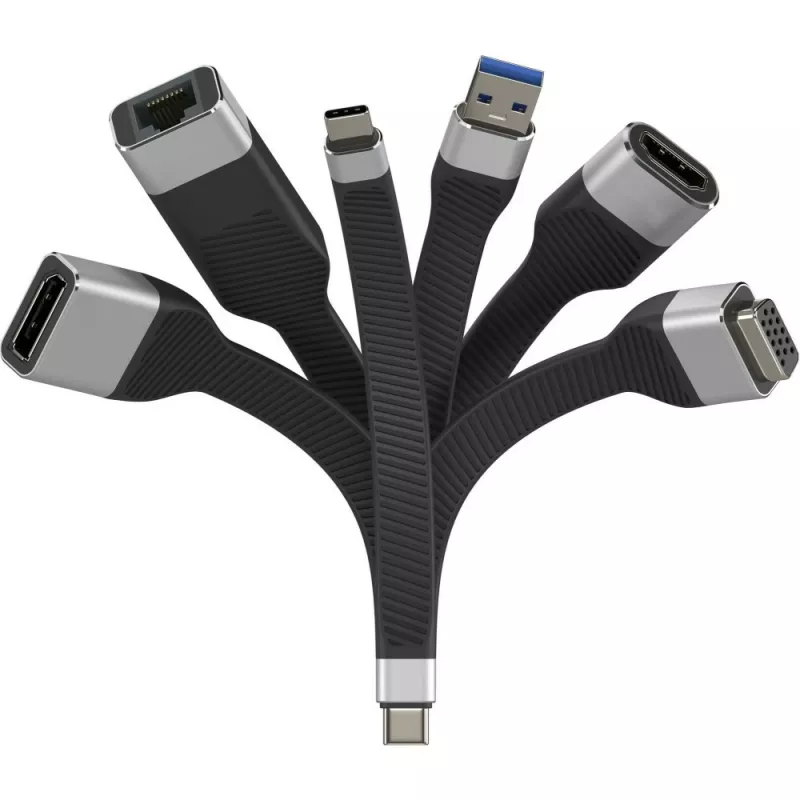 Techly ICOC USBC-RJ45 Netzwerkkabel Schwarz 0,144 m