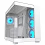 PC-Midi-Tower-Gehäuse Cougar FV150 ARGB Weiß — ATX/Micro-ATX/Mini-ITX, 3x120mm vorne, 1x120mm hinten, 2x3,5-Zoll + 2x2,5-Zoll Einschübe, USB 3.2 Gen1