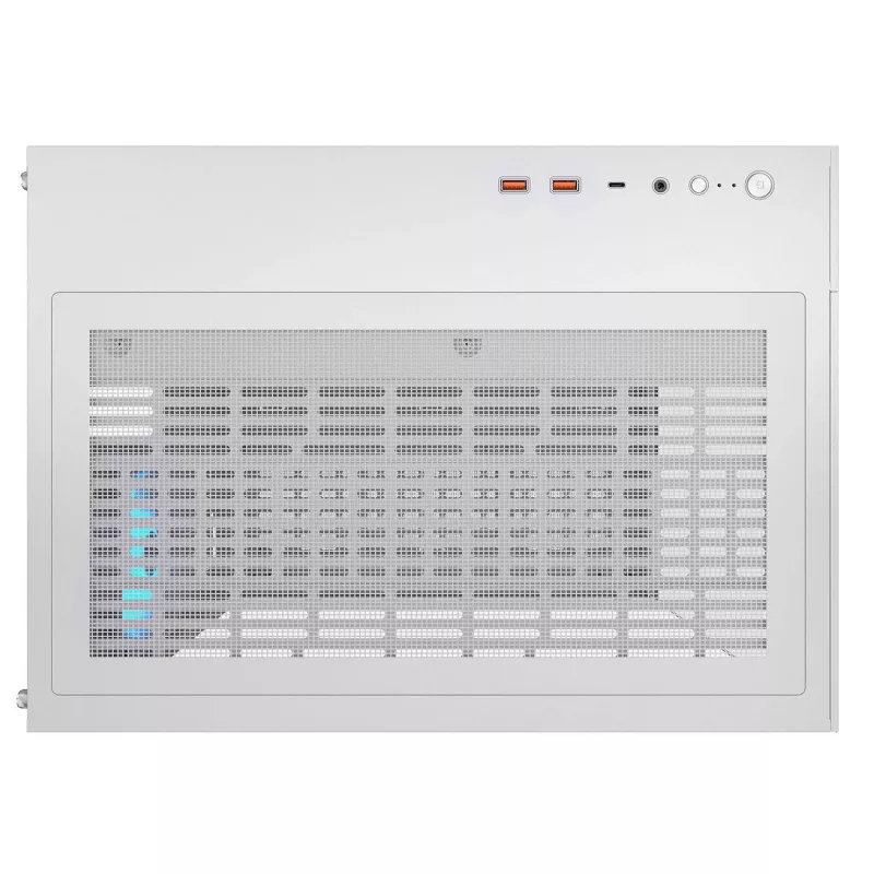 PC-Midi-Tower-Gehäuse Cougar FV150 ARGB Weiß — ATX/Micro-ATX/Mini-ITX, 3x120mm vorne, 1x120mm hinten, 2x3,5-Zoll + 2x2,5-Zoll Einschübe, USB 3.2 Gen1