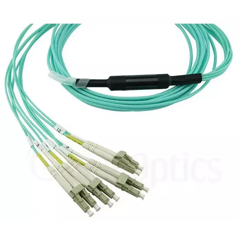 Glasfaserkabel BlueOptics MC6709309-010-BO 10 m OM3 MPO auf 4×LC (50 µm) aqua