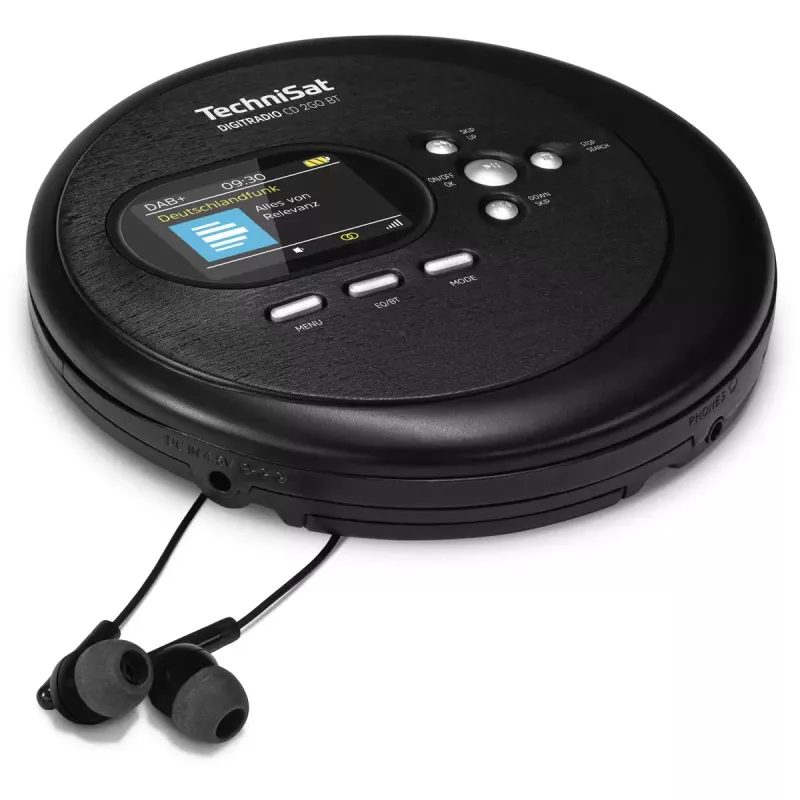 Tragbarer CD-Player TechniSat DIGITRADIO CD 2GO BT Schwarz MP3 DAB+ FM