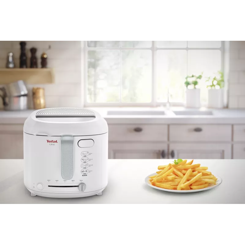 Tefal Uno FF203130 Fritteuse Einzel 1,8 l Standgerät 1600 W Fritteuse Weiß