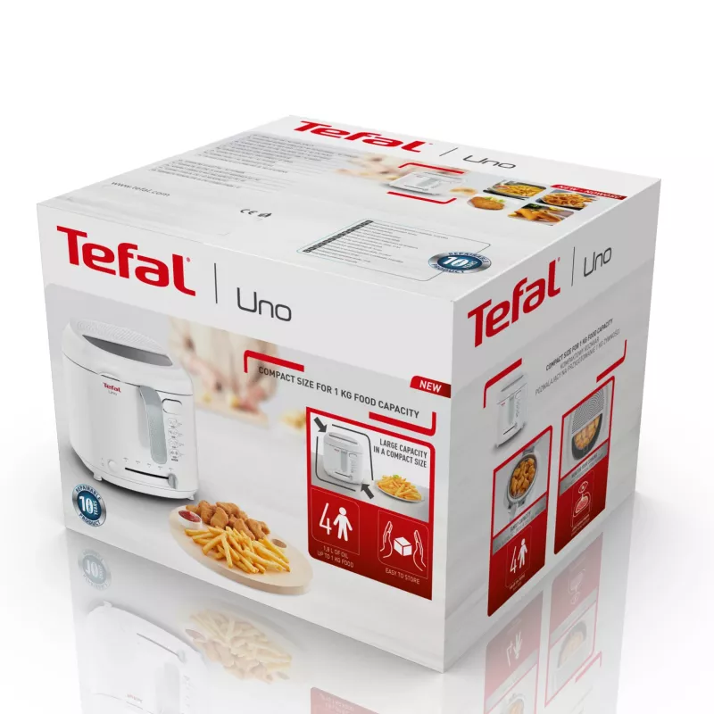Tefal Uno FF203130 Fritteuse Einzel 1,8 l Standgerät 1600 W Fritteuse Weiß