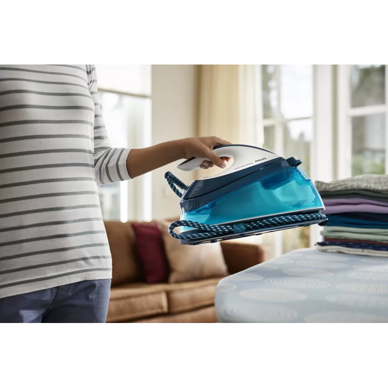 Philips GC7840/20 Dampfbügelstation 2400 W 1,5 L SteamGlide-Bügelsohle Blau, Weiß