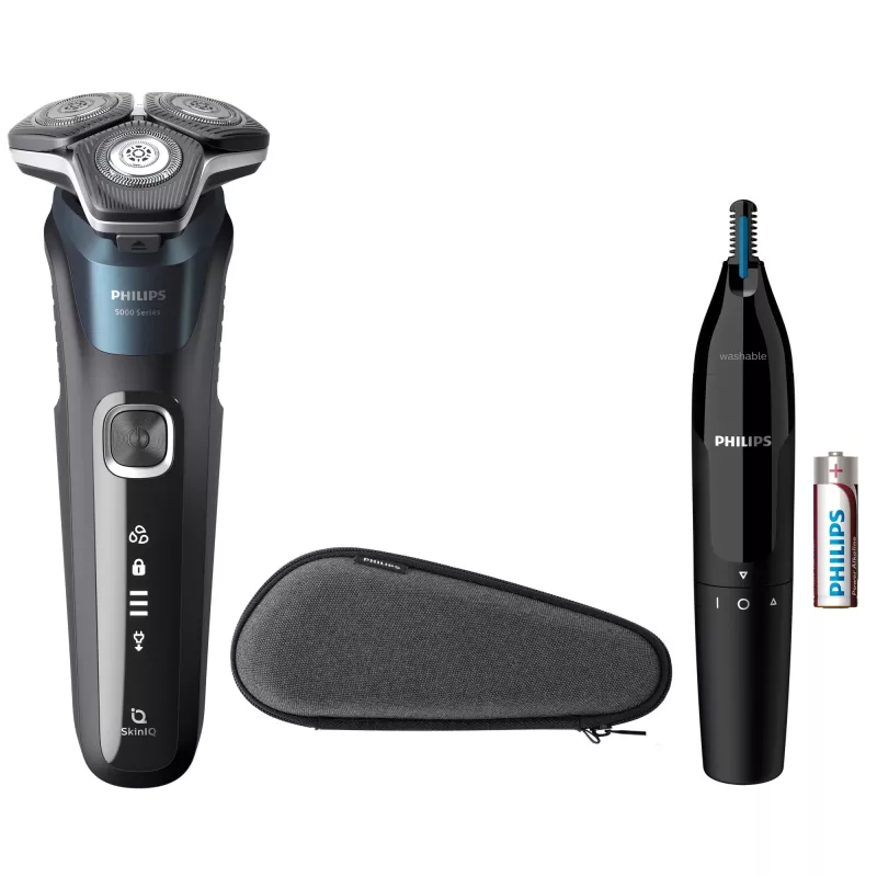 Elektrorasierer Philips SHAVER Series 5000 S5889/11 Nass- und Trockenrasierer Rotationsrasierer SteelPrecision-Klingen