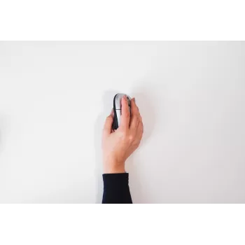 BakkerElkhuizen Grip Maus Wireless, Für Rechtshänder, Vertikales Design, Optisch, RF Wireless, 1600 DPI, Schwarz, Silber