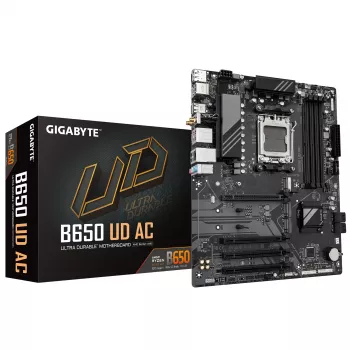 GIGABYTE B650 UD AC Motherboard - AMD Ryzen 9000 Serie CPUs, 6+2+2 Phasen VRM, bis zu 8000MHz DDR5 (OC), 1xPCIe 5.0 + 2xPCIe 4.0 M.2, GbE LAN, WIFI 5, USB 3.2 Gen 2