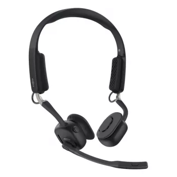 SHOKZ OpenMeet UC Kabelloses Bluetooth-Knochenleitungs-Videokonferenz-Headset mit USB-C-Adapter