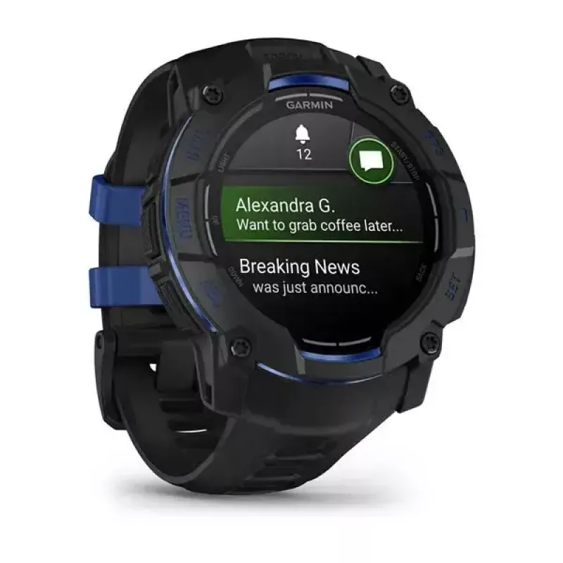 Smartwatch GARMIN Instinct 3 45 mm, 1,3 Zoll AMOLED, 416×416, GPS, Aluminium/GFRP-Gehäuse, Silikonarmband