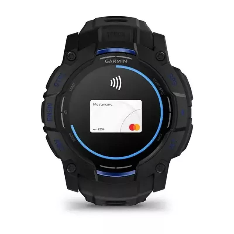 Smartwatch GARMIN Instinct 3 45 mm, 1,3 Zoll AMOLED, 416×416, GPS, Aluminium/GFRP-Gehäuse, Silikonarmband