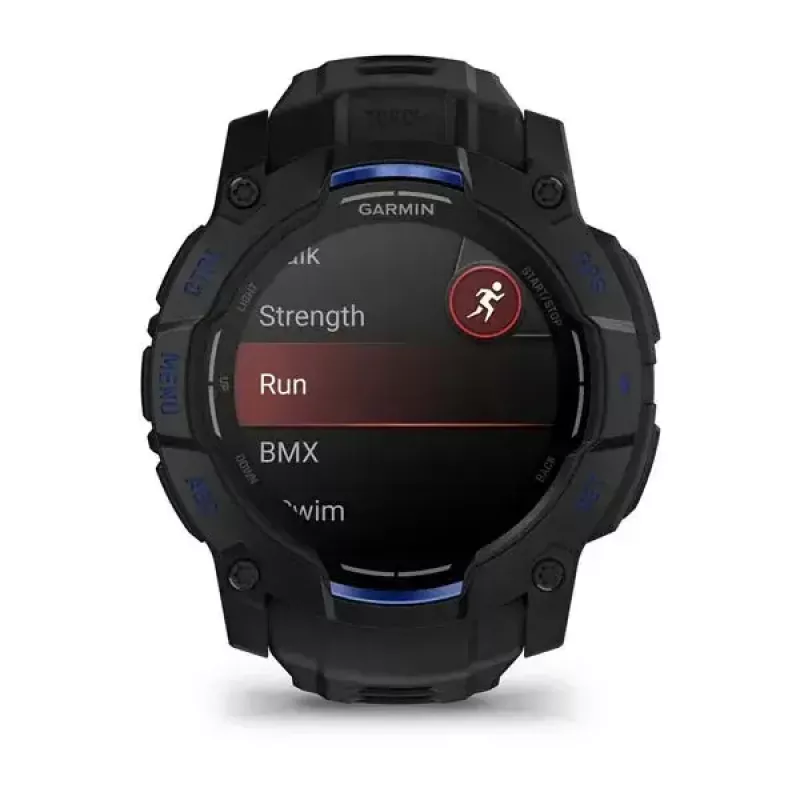 Smartwatch GARMIN Instinct 3 45 mm, 1,3 Zoll AMOLED, 416×416, GPS, Aluminium/GFRP-Gehäuse, Silikonarmband