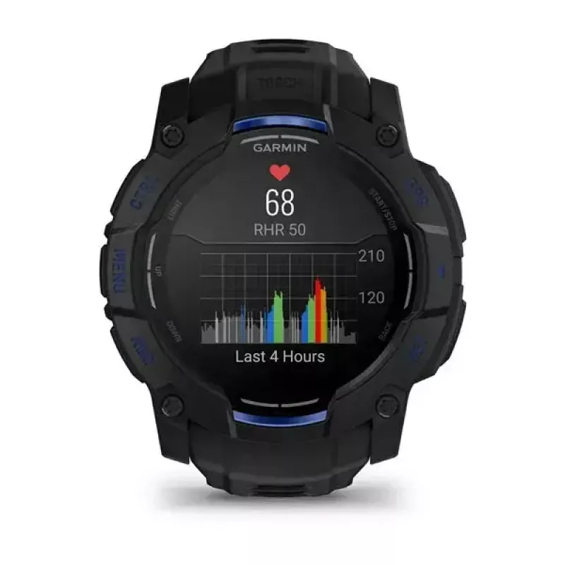 Smartwatch GARMIN Instinct 3 45 mm, 1,3 Zoll AMOLED, 416×416, GPS, Aluminium/GFRP-Gehäuse, Silikonarmband