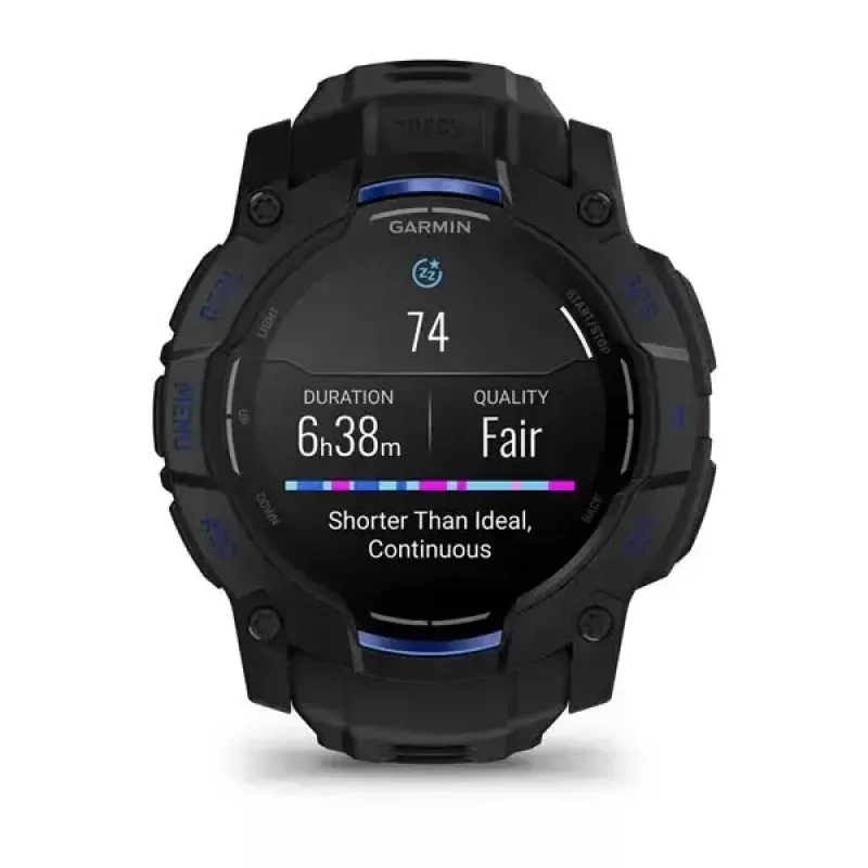 Smartwatch GARMIN Instinct 3 45 mm, 1,3 Zoll AMOLED, 416×416, GPS, Aluminium/GFRP-Gehäuse, Silikonarmband
