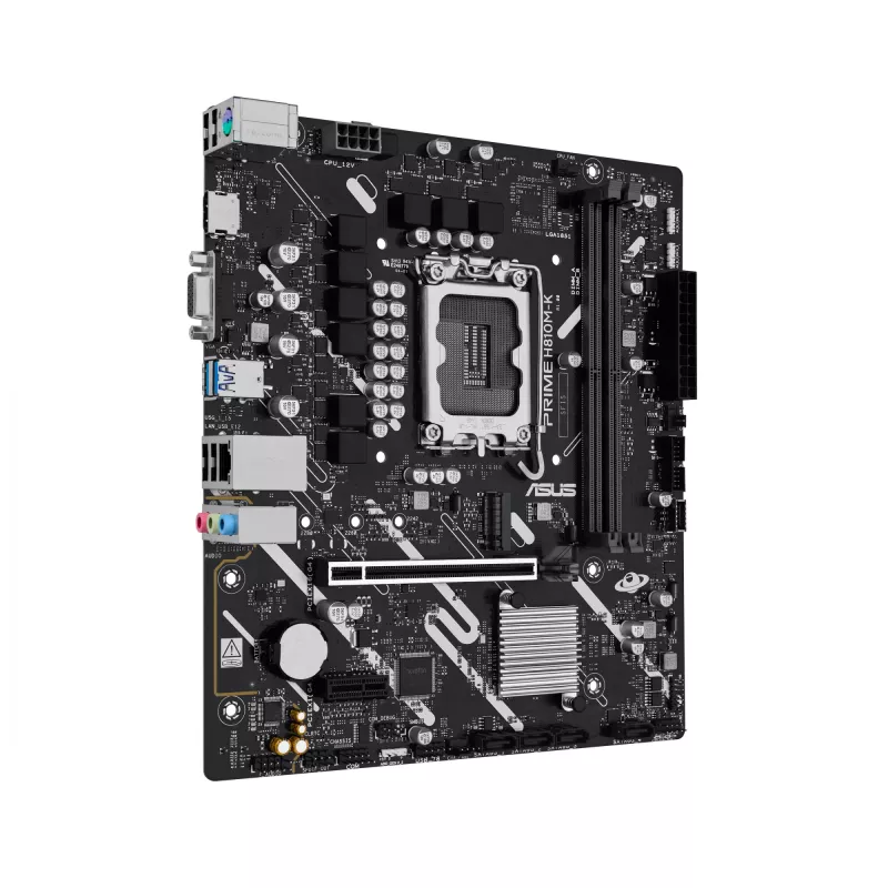 Motherboard ASUS PRIME H810M-K — Intel H810, LGA 1851 (Socket V1), micro ATX, DDR5, bis zu 128 GB, M.2 & SATA III, Gigabit Ethernet