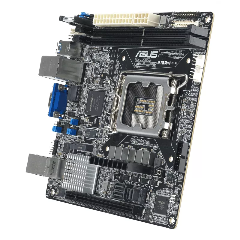 Motherboard ASUS P13R-I Mini ITX, Intel C262 Chipsatz, LGA 1700, DDR5, 2x DIMM, 64 GB, 6x SATA III, 3x RJ-45
