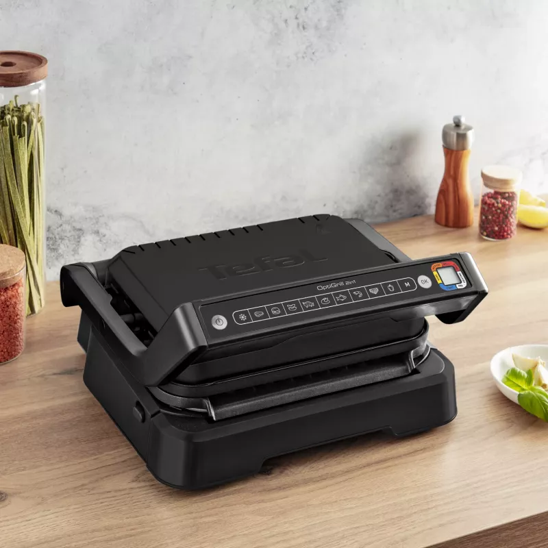 Kontaktgrill Tefal OptiGrill 2in1 GC7728 2100W Schwarz