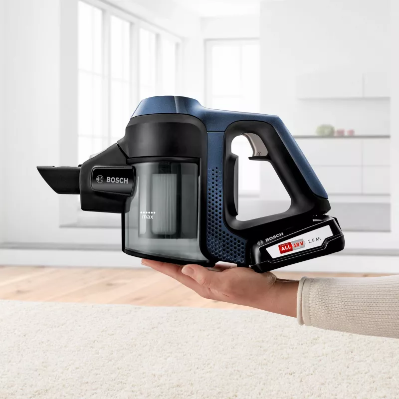 Bosch Serie 6 BBS611PCK Stabstaubsauger/Elektrobesen 2-in-1-Stabstaubsauger Batterie Trocken Hygiene-Filter Beutellos Blau 2,5 Ah