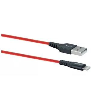 Mobiltelefon USB-A-auf-Lightning-Kabel SCHWAIGER LPRO410 501, USB 2.0, 1,2 m, rot