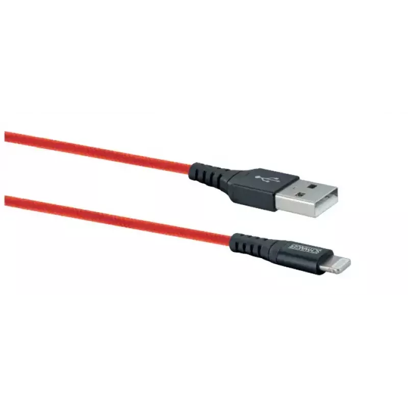 Mobiltelefon USB-A-auf-Lightning-Kabel SCHWAIGER LPRO410 501, USB 2.0, 1,2 m, rot