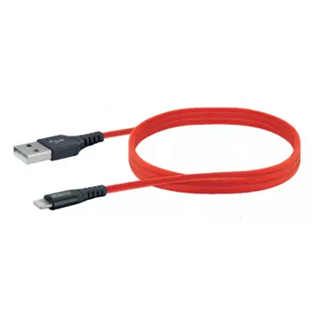 Mobiltelefon USB-A-auf-Lightning-Kabel SCHWAIGER LPRO410 501, USB 2.0, 1,2 m, rot