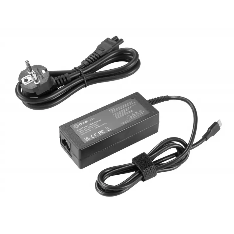 CoreParts MBXUSBC-AC0009 Netzteil/Wechselrichter Innenbereich 65 W Schwarz