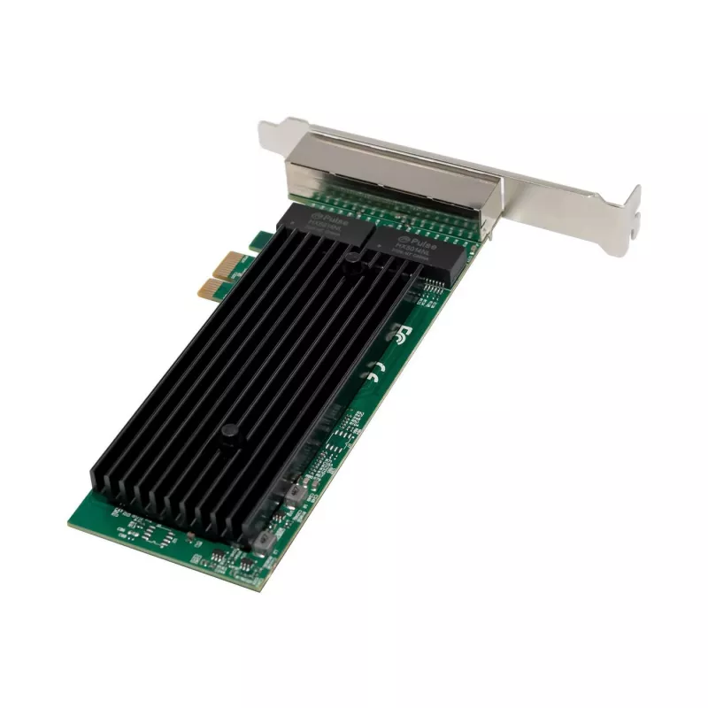 PCIe x1 Netzwerkkarte MicroConnect MC-PCIEX1-82575-Q mit Intel 82575 Controller