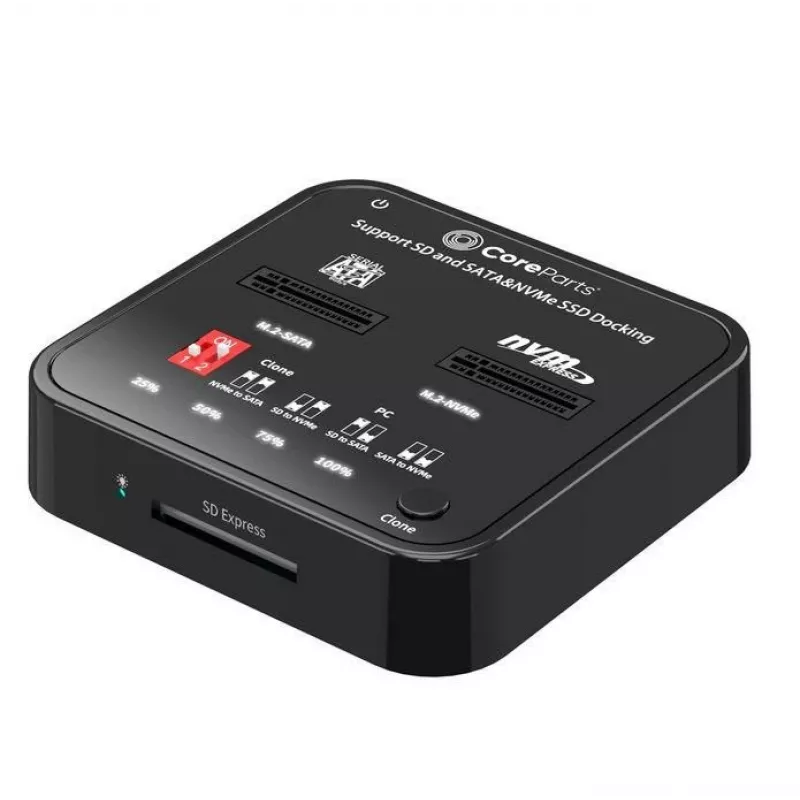 Media Duplicator CoreParts MS-CLONER-M2-SD Schwarz USB Type-C M.2