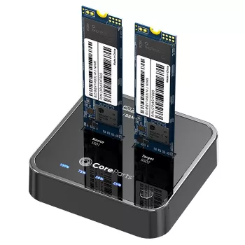 CoreParts MS-CLONER-NVME Speicher-Laufwerks-Dockingstation USB 3.2 Gen 2 (3.1 Gen 2) Typ-C Schwarz