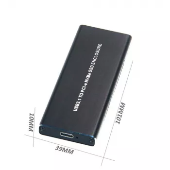 CoreParts MSUB8001 Speichergehäuse SSD-Gehäuse Schwarz M.2