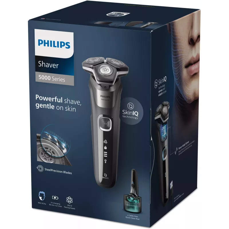 Elektrorasierer Philips SHAVER Series 5000 S5887/50 Nass- und Trockenrasur mit SteelPrecision-Klingen