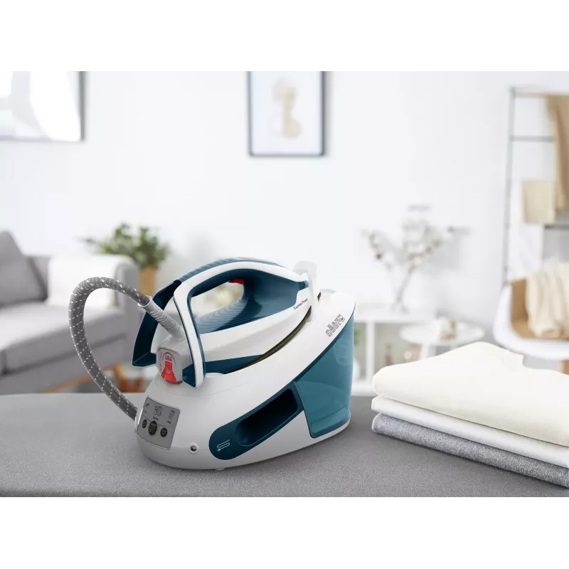 Tefal Express Power SV8111 1,8 l Durilium AirGlide Autoclean-Bügelsohle Blau, Weiß
