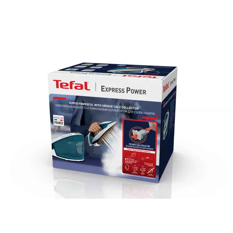 Tefal Express Power SV8111 1,8 l Durilium AirGlide Autoclean-Bügelsohle Blau, Weiß