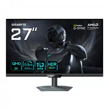 GIGABYTE G27Q20 27 inch QHD Gaming-Monitor – 2560 x 1440, 200 Hz, 0,5 ms, 350 cd/m², G-Sync Kompatibel, FreeSync Premium, HDR10, HDMI 2.0, DisplayPort 1.4