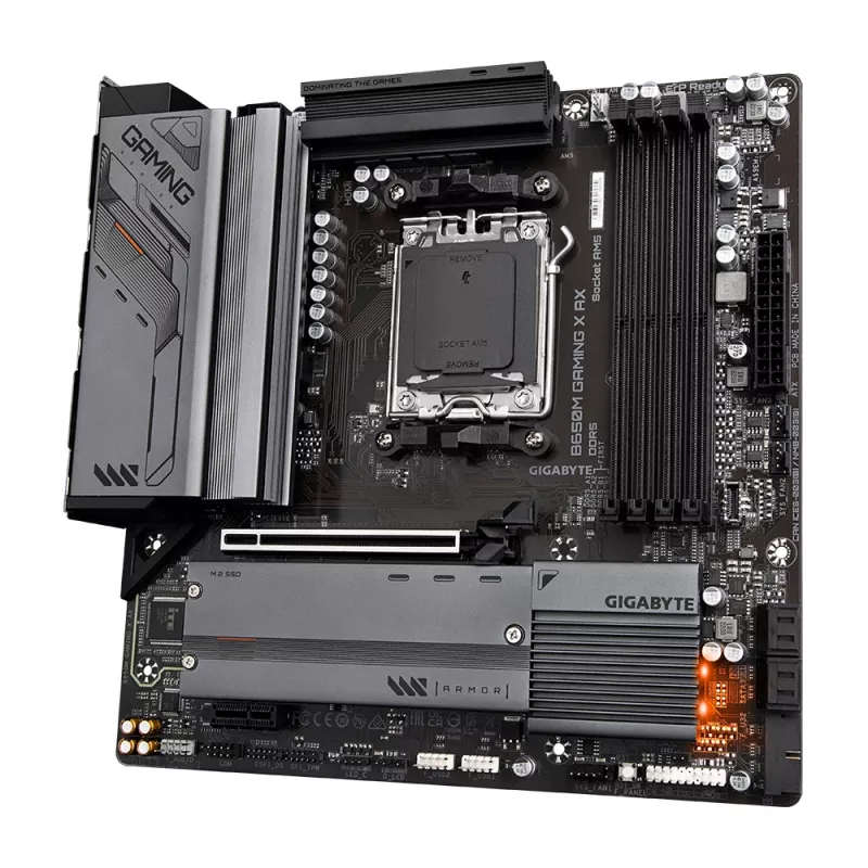 Motherboard GIGABYTE B650M GAMING X AX — AMD B650, Sockel AM5, Micro ATX, DDR5, 4 DIMM, 2x M.2, Wi‑Fi 6E, 2.5GbE