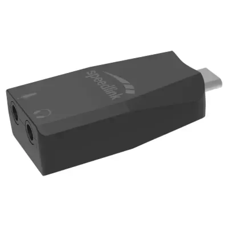 USB externer Audio-Adapter Speedlink VIGO USB — USB-Schnittstelle, 3,5 mm Kopfhöreranschluss, schwarz, 8 g