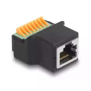 DeLOCK RJ45-Buchse auf Klemmleisten-Adapter Schwarz Grün 1 Stk.