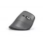 BakkerElkhuizen FastForward Pro Maus, Rechtshänder, Vertikales Design, Optisch, RF Wireless + Bluetooth + USB Typ-C, 5000 DPI, Schwarz, Grau
