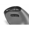 BakkerElkhuizen FastForward Pro Maus, Rechtshänder, Vertikales Design, Optisch, RF Wireless + Bluetooth + USB Typ-C, 5000 DPI, Schwarz, Grau