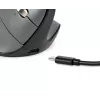 BakkerElkhuizen FastForward Pro Maus, Rechtshänder, Vertikales Design, Optisch, RF Wireless + Bluetooth + USB Typ-C, 5000 DPI, Schwarz, Grau