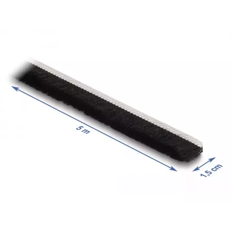 DeLOCK Bürstenleiste selbstklebend 15 mm Länge 5 m schwarz