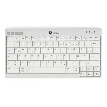 BakkerElkhuizen UltraBoard 950 V2 Wireless DE Qwertz, Tenkeyless (80 - 87%), Kabelgebunden & Kabellos, USB + Bluetooth, Scissor-Tastenschalter, QWERTZ, Dunkelgrau, Hellgrau