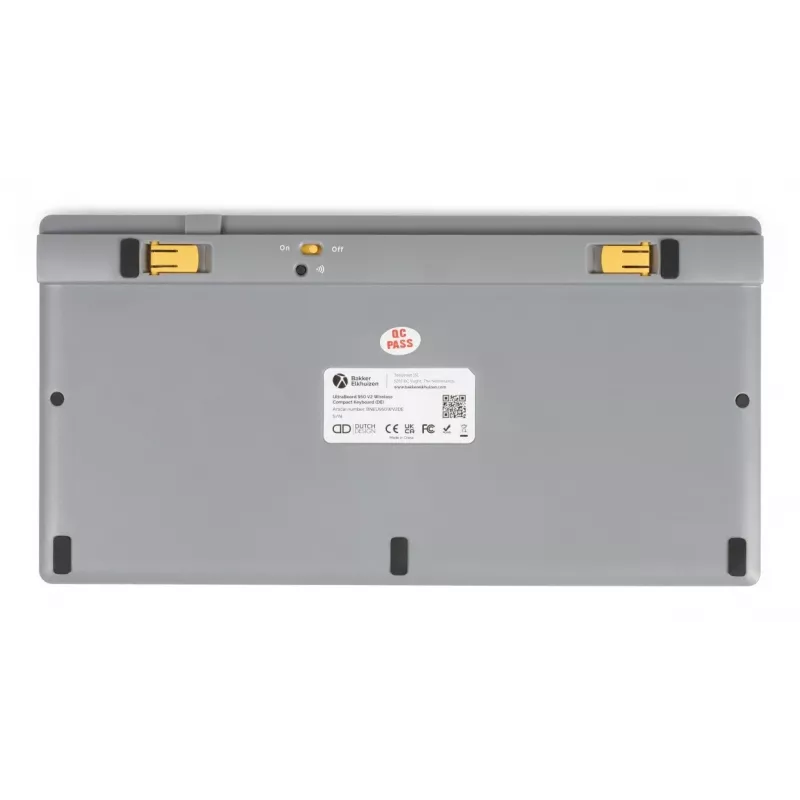 BakkerElkhuizen UltraBoard 950 V2 Wireless DE Qwertz, Tenkeyless (80 - 87%), Kabelgebunden & Kabellos, USB + Bluetooth, Scissor-Tastenschalter, QWERTZ, Dunkelgrau, Hellgrau