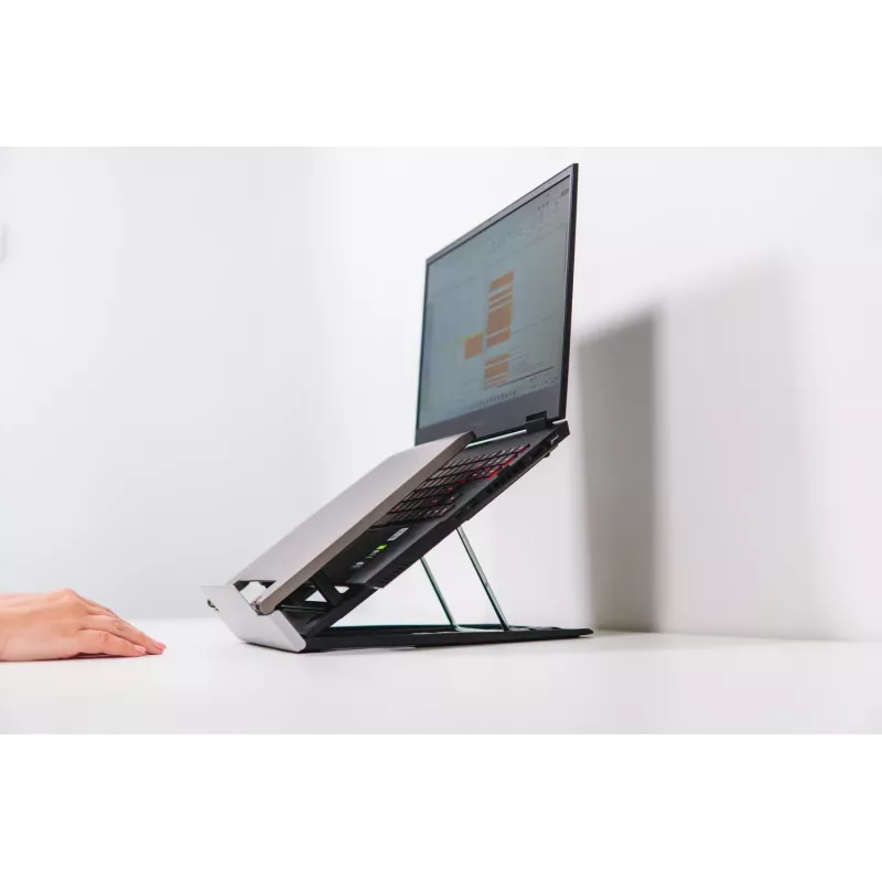 BakkerElkhuizen Ergo-Q 330 Circular, Laptop-Ständer, Schwarz, Grau, Acrylnitril-Butadien-Styrol (ABS), Kunststoff, Stahl, 33,8 cm (13,3 Zoll), 43,2 cm (17 Zoll), 6 kg