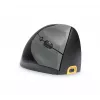 BakkerElkhuizen Handshake Maus Rechts, Rechtshändig, Vertikales Design, Optisch, RF Wireless + Bluetooth + USB Typ-C, 6400 DPI, Schwarz, Grau